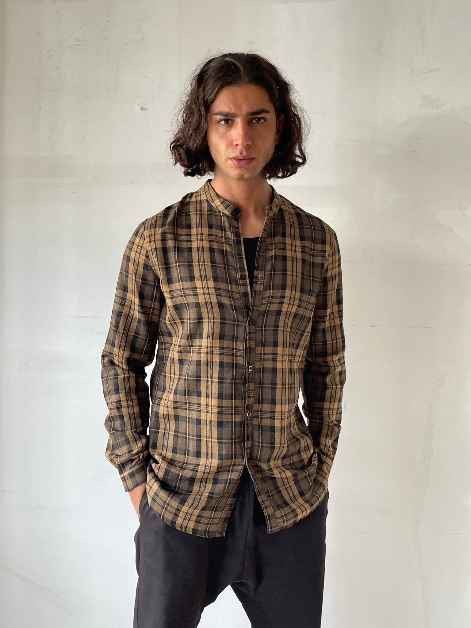 WDTS Elford Buttoned Flannel Shirt Brown