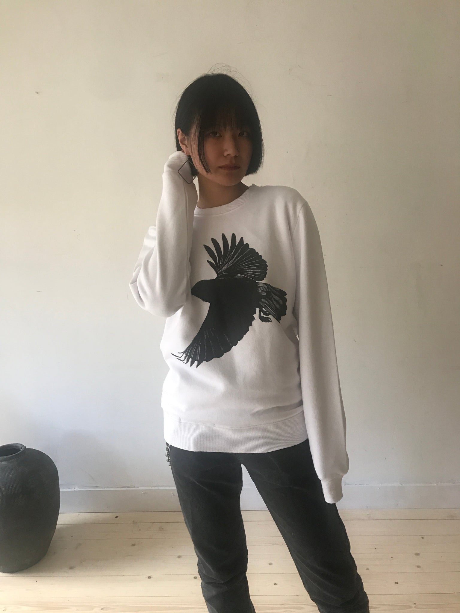 Window Dressing The Soul Crow White Sweater