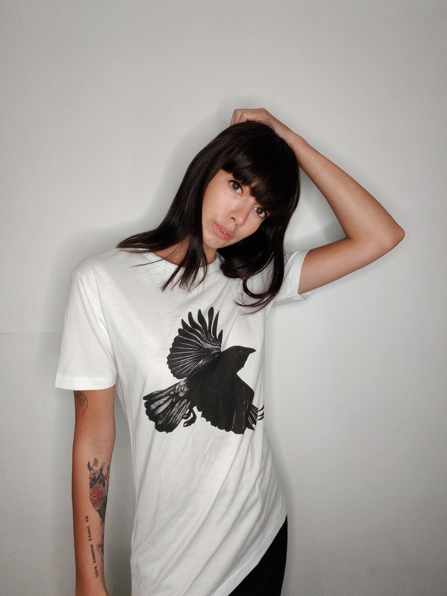 Window Dressing The Soul- Crow Jersey T Shirt white