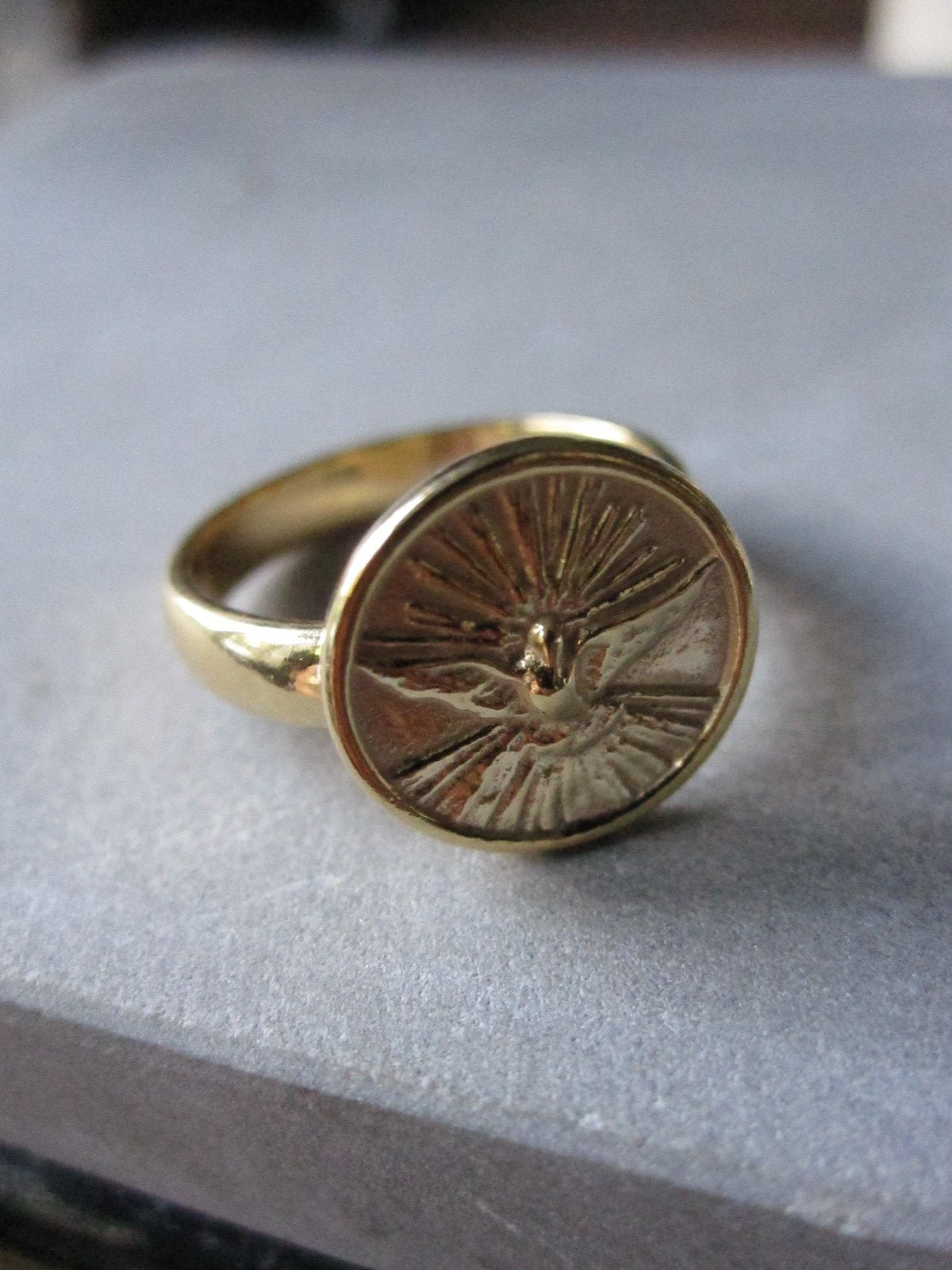 WDTS Dove of Peace gold plated ring