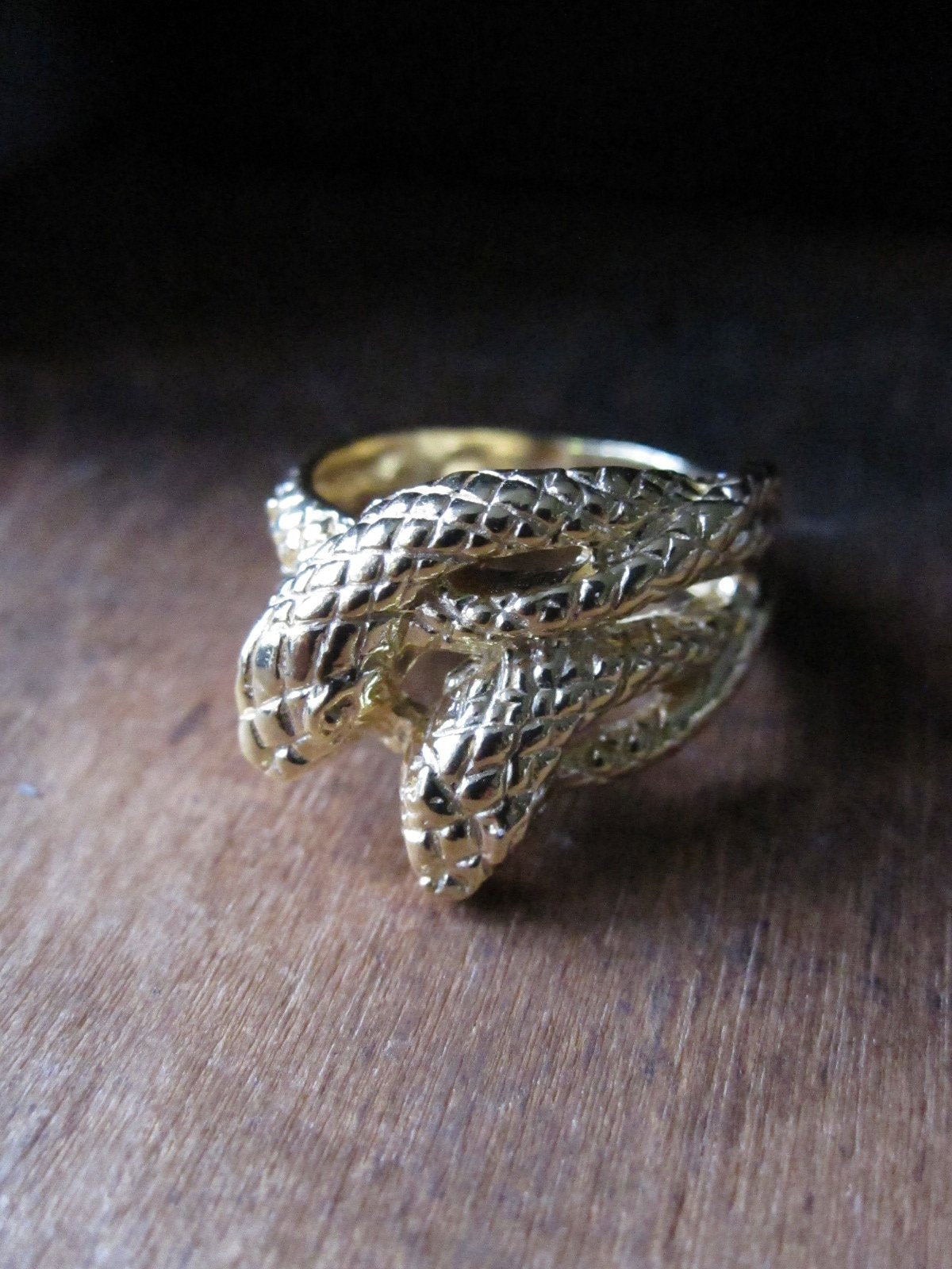 Gold Plated Silver Double snake ring