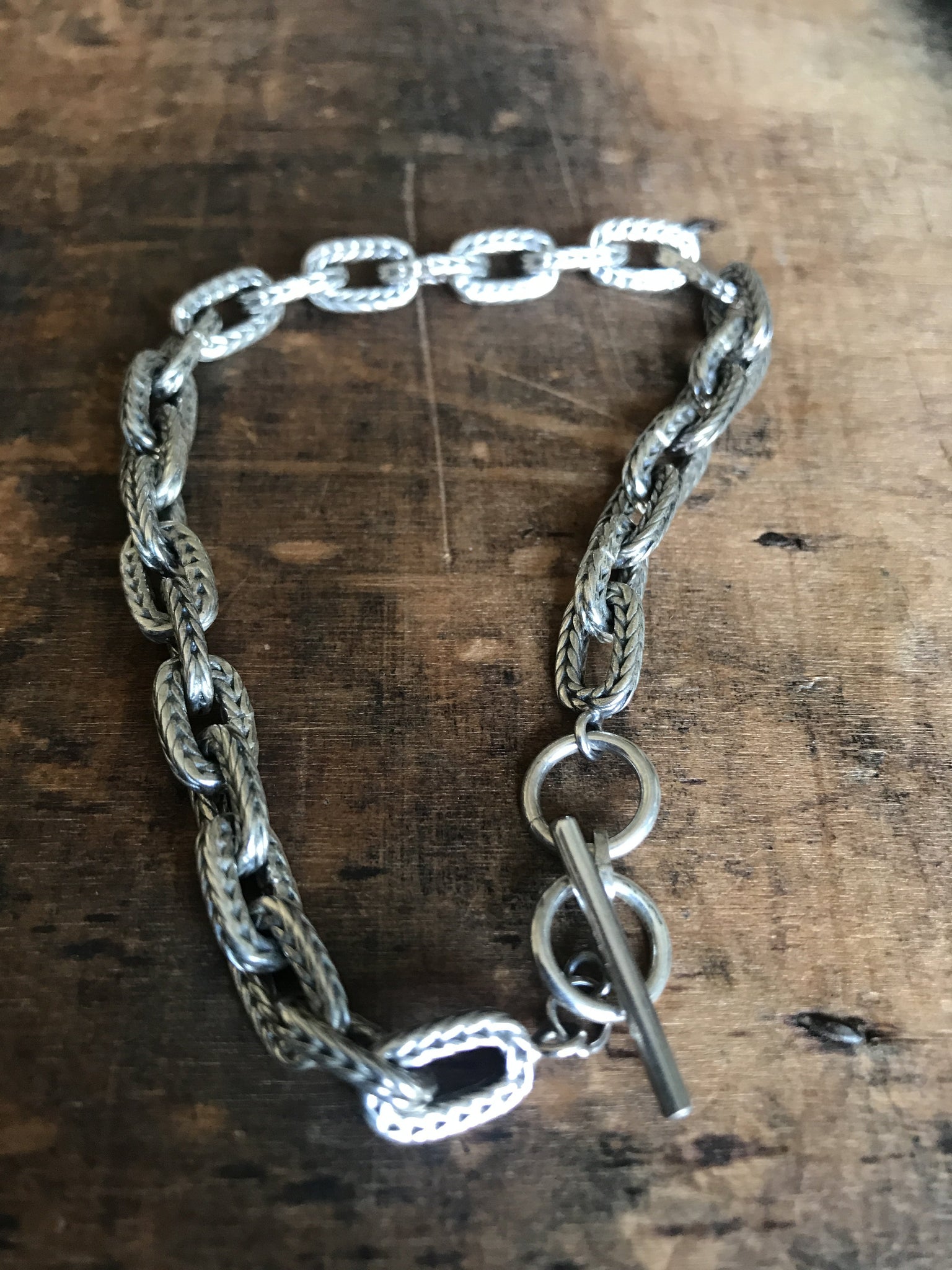 Tenes  - Oxidised 925 Silver chain - Bracelet