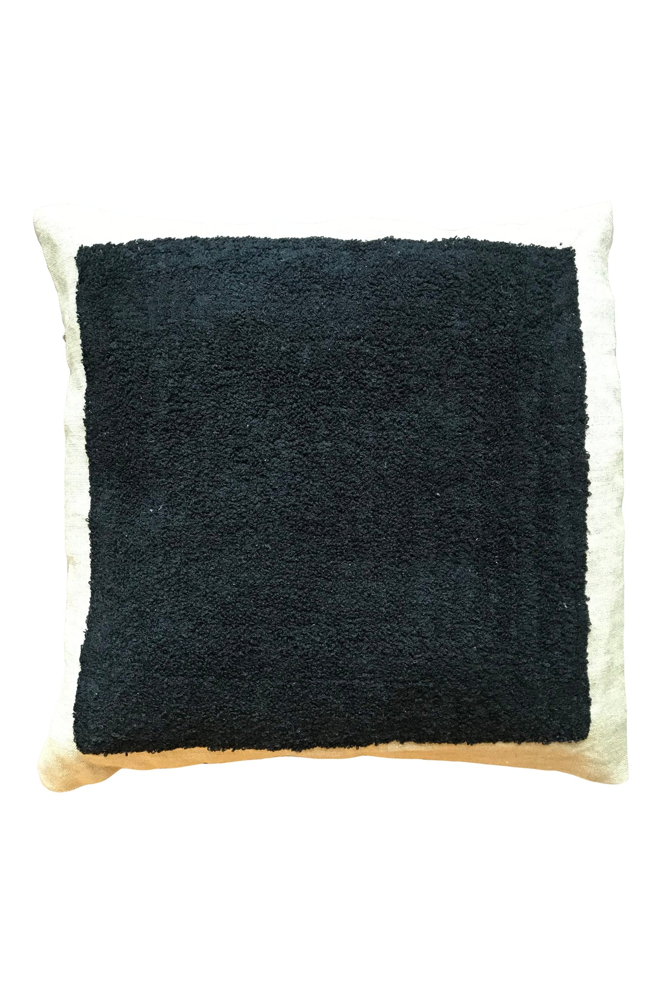Black square embroidered cushion